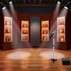 1/12 Dollhouse Miniature Accessories,Metal Microphone with Stand,Music Room Recording Room Studio Decoration view 4