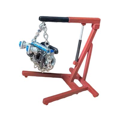 harayaa Miniature Engine Hoist Garage Crane Car Engine Lifter Model Resin Construction Suitable for Shops Photography Collector Display, Style B