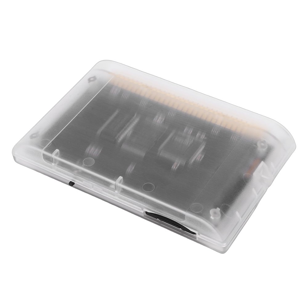 Diyeeni Game Cartridge Fit for Mega Drive Retro Game Console, 4000 in 1 Cartridge with 8GB Memory Card, Compatible with Master System, 32X Games, Support 32GB Memory Card (Transparent White)