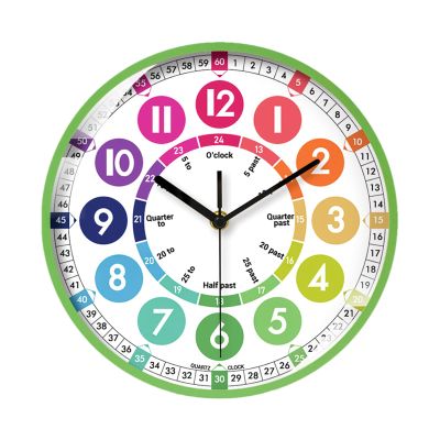 Kids Learning Wall Clock - Educational Telling Time Clock, Silent Colorful Kids Room Wall Decor, Teaching Time Analog Clocks | | Fun Learning Tool for Children Classroom Home Playroom Study
