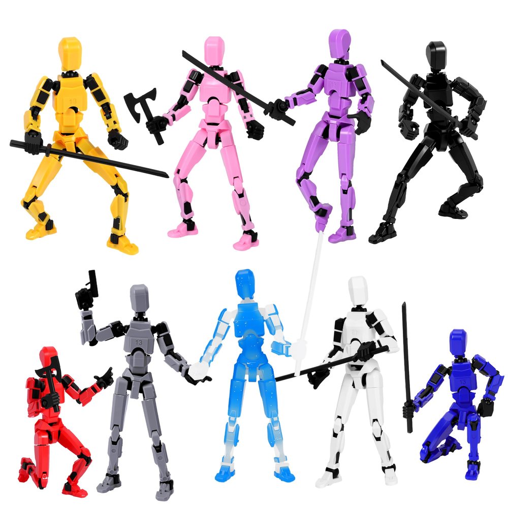 2026 New T13 Action Figure Set, 3D Printed Multi-Jointed Movable Nova 13 Dummy Robot, Titan 13 Action Figures Collectors Desktop Decorations for Game Lovers (9PCS)
