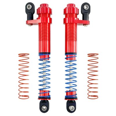 Adjustable Threaded Oil Shock Absorbers 80100mm with Offset Cap, Aluminum Dampers for 1/10 RC Crawler, 2PCS (Red)