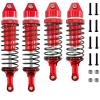 4PCS Aluminum Oil Shocks Front & Rear, 100mm/115mm Big Bore Shock Absorber Set for 1/10 RC Truck Upgrade (5862 Size Replacement) (Red) view 1