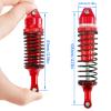 4PCS Aluminum Oil Shocks Front & Rear, 100mm/115mm Big Bore Shock Absorber Set for 1/10 RC Truck Upgrade (5862 Size Replacement) (Red) view 3