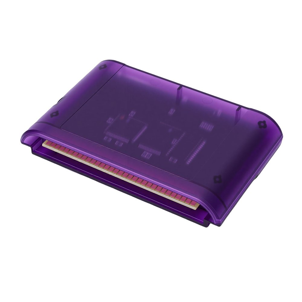 Diyeeni Game Cartridge Fit for Mega Drive Retro Game Console, 4000 in 1 Cartridge with 8GB Memory Card, Compatible with Master System, 32X Games, Support 32GB Memory Card (Transparent Purple)