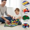Montessori Busy Book for Toddlers 1-3 Busy Book for 1 Year Old, Sensory Busy Board with Zipper, Buckle, Velcro & Lacing, Fine Motor Skills, Hand-Eye Coordination, Travel Toy, Gift for Boys Girls view 3