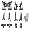 Aluminum Alloy RC Car Suspension Arm Set, Front Rear Swing Arm with Steering Cup and Axle Holder, Upgraded Replacement Parts for MJX 14210 14209 1/14 Scale RC Vehicles (Black) view 1