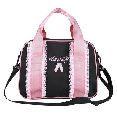 Qiilu Dance Bag Kids - Girls Ballet Dance Kids Handbag Single Shoulder Sports Zipper Bag Tote - Ballet Tote (Black)