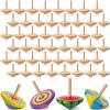 DoubleFill 48 Pcs Bulk End of Year Student Gifts, DIY Unfinished Wooden Spinning Tops for Kids End of Year Craft Kit Teacher to Student Gifts Art Supplies for Classroom Activities Party Favor view 1