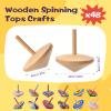 DoubleFill 48 Pcs Bulk End of Year Student Gifts, DIY Unfinished Wooden Spinning Tops for Kids End of Year Craft Kit Teacher to Student Gifts Art Supplies for Classroom Activities Party Favor view 2