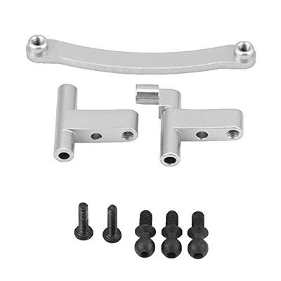 Aluminium Alloy Steering Servo Saver Complete Mount, RC Steering Servo Saver for FS 1/18 Scale RC Truck, CNC Machined with Anodized Finish and Included Installation Screws (736010S Silver)