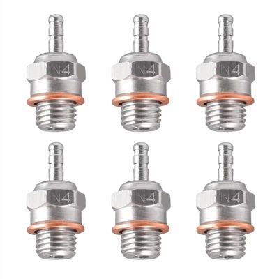Compatible with Traxxas for Kyosho for HSP 1/8 1/10 RC Car Truck for Buggy 6Pcs Glow Plug N4 Hot for Spark for Nitro Engine Parts OS 8 RC Car Part Accessories