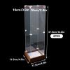2 Pack Clear Acrylic Wine Bottle Display Case with Wooden Base, Dustproof Protection Single Red Wine Showcase for Champagne, Whiskey, Liquor, Beer, Figures, Collectibles (3.9'' x 3.9'' x 13.8'') view 2