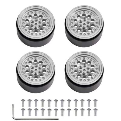 5mm Hex 40 * 17mm Alloy Beadlock Wheels for MN82S MND90 MN99S MN78 1/12 RC Crawler Metal Locking Rims Upgrade Parts(A Silver)