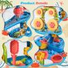 DoBoAoFa 3-Tier Kids Sand Water Table with Chair, Rain Showers Play Table Toy for Sensory Exercise Friendship Building, Summer Beach senssory Toys for Toddler Boys Girls Age 3-5 view 4