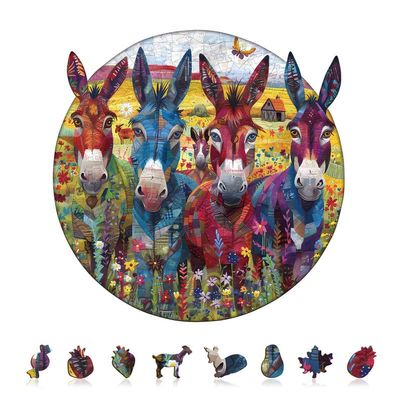 Jigfoxy Wooden Puzzles for Adults, Colored Donkey Wood Puzzles Adult