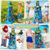 DoBoAoFa Waterfall Explorating Wall, Double-Sided Toddlers Water and Sand Table, Kids Summer Outdoor Activity Large Sensory Table, 35 Pieces Toy Accessories 3+ view 2