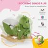 Caviresta Green Dinosaur Rocking Horse Featuring 32 Songs, Secure Harness, Footrest, 24.4x13x17.7in Size, 55lb Weight Limit, Ages 1836 Months view 4