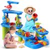 DoBoAoFa Kids Summer Beach Multi-Level Design Sand Water Table, Toddlers Sensory Play Table, Large Outdoor Activity Toys for Multiple Children view 2