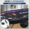 RAYKEEP LED Poker Table for 10 Players, 84" Folding Texas Holdem Blackjack Casino Table w/Inlaid 3-Color LED Light, Padded Rails & Cup Holders, Portable Card Game Table for Home Game Room & Parties view 2