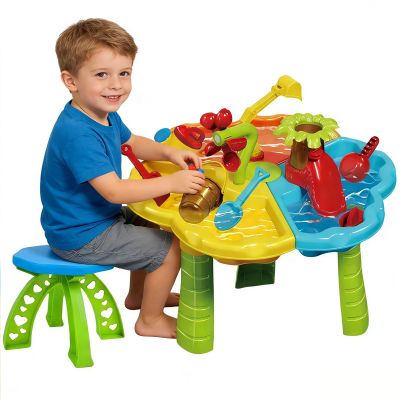 DoBoAoFa Kids Beach Sand and Water Table with Chair | 3 in 1 Indoor & Outdoor Sensory Toy for Toddler Boys Girls
