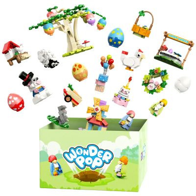 Wise Block Farm Building Set, 485 PCS Chicken Coop Building Toy with Sheep, Bunny and Rotating Windmill, Animal Farm STEM Construction Kit, Gift for Kids