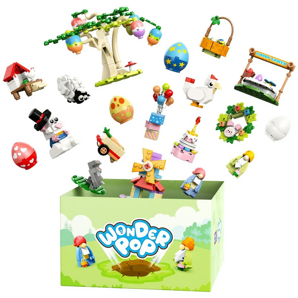 Wise Block Farm Building Set, 485 PCS Chicken Coop Building Toy with Sheep, Bunny and Rotating Windmill, Animal Farm STEM Construction Kit, Gift for Kids
