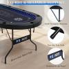 REAHOISY LED Poker Table for 10 Players, 84" Oval Foldable Texas Holdem Casino Table with Tri-Color LED Lights, Board Game Table for Home Game Room with 10 Cup Holders and Padded Armrests view 4