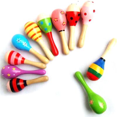 BTSEURY Small Maraca, Colorful Vibrant Design Lightweight Portable Musical Toy for Babies, with Safe Solid Wood Material for Hand Eye Coordination and Music Education