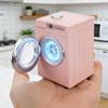 1:12 Scale Dollhouse Miniature Washing Machine, Real Rotating Drum with Openable Lid & Drain Pipe, Micro Landscape Decoration Accessories (Pink) view 1