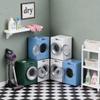 1:12 Scale Dollhouse Miniature Washing Machine, Real Rotating Drum with Openable Lid & Drain Pipe, Micro Landscape Decoration Accessories (Pink) view 3