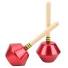 2Pcs Sand Hammer Percussion Instrument, Orff Preschool Musical Toy, Colorful Aluminum Shaker with Solid Wood Handle for Kids Music Education and Creative Play (Red) view 3