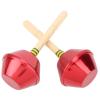2Pcs Sand Hammer Percussion Instrument, Orff Preschool Musical Toy, Colorful Aluminum Shaker with Solid Wood Handle for Kids Music Education and Creative Play (Red) view 4