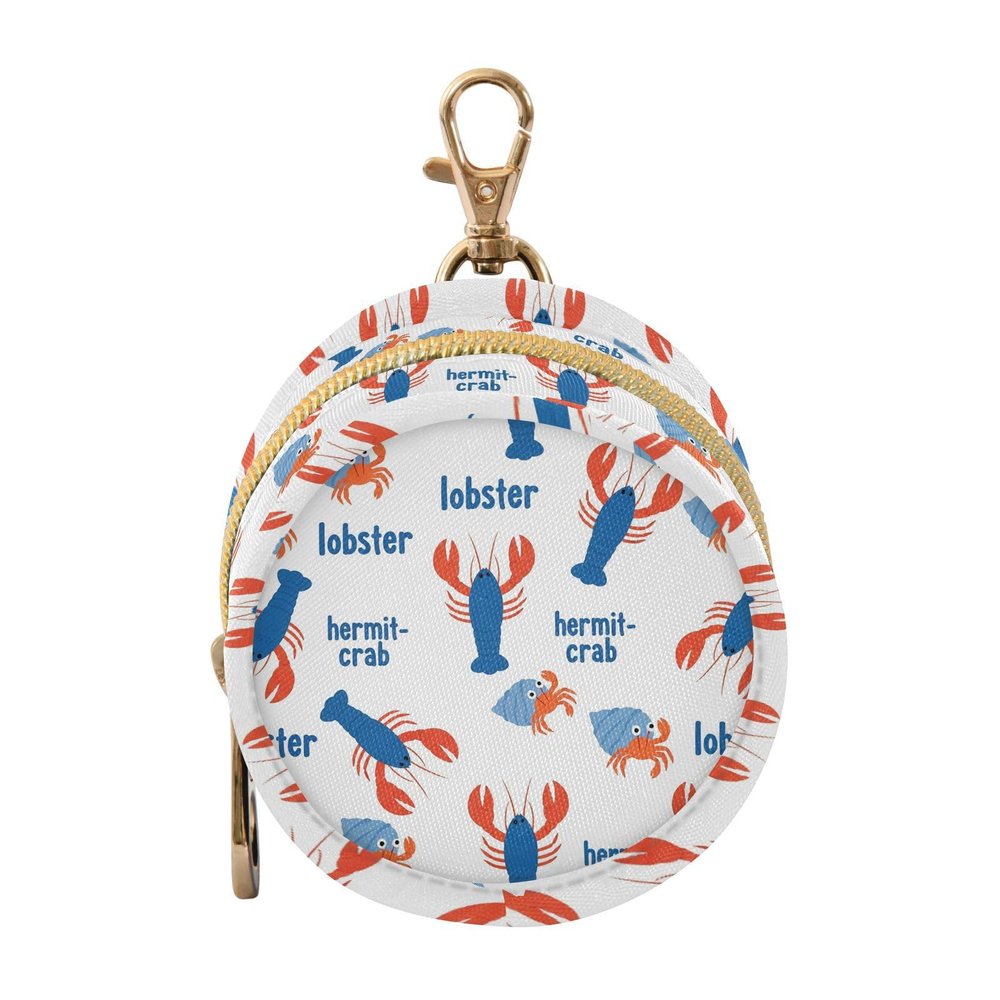 WIFIU Lobster Hermit Crab Print Baby Pacifier Holder Case with Clip Portable Pacifier Storage Organizer Round Container Pouch Box Fits Diaper Bag Stroller Purse