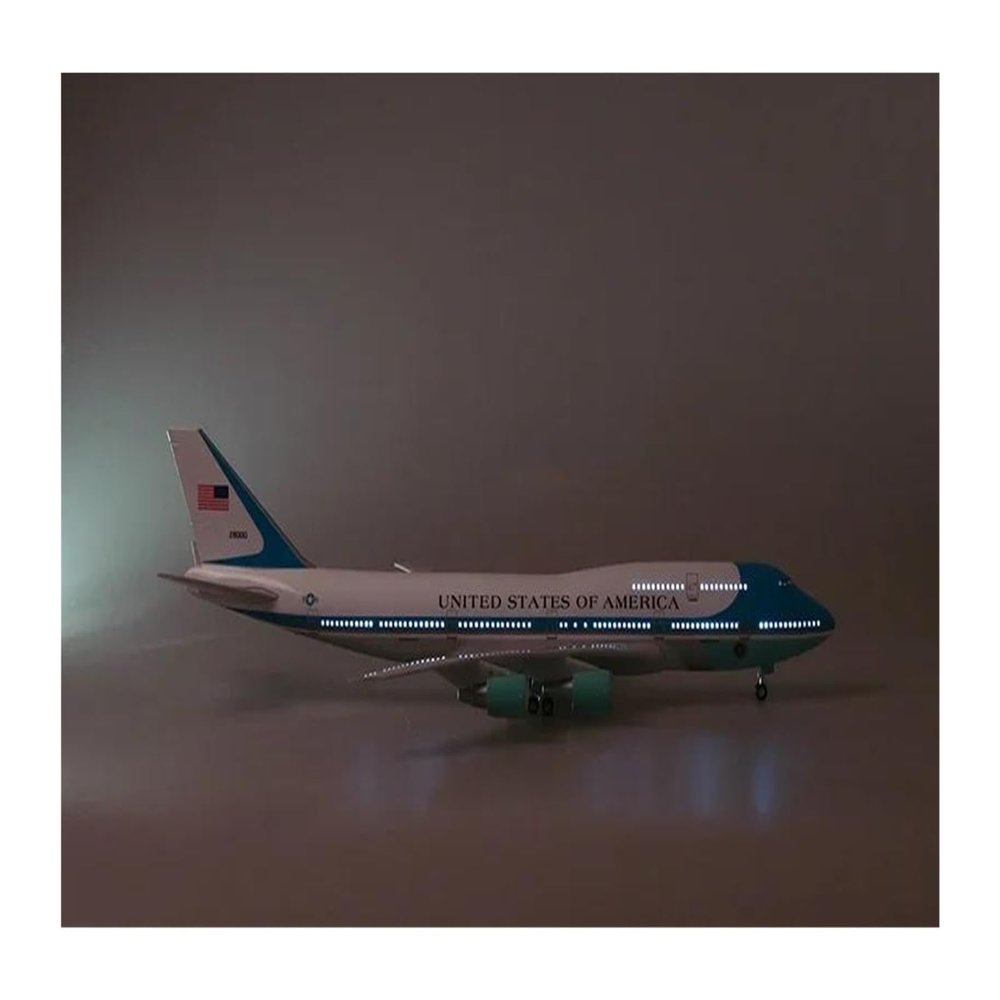 47cm 1/150 for B747 Air Force One Aircraft Model with Light and Wheel Landing Gears Plane Toy Aviation Enthusiasts(with Light)