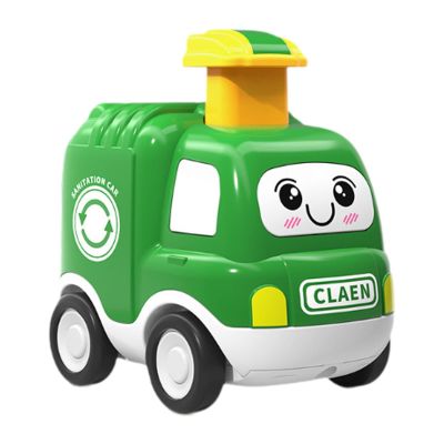 Inertia Toy Car for Toddlers 1-3 Years Old, Push and Go Car, Green Cartoon Wind Up Car for Preschool Learning