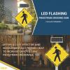 30IN Solar Powered Flashing LED Pedestrian Crossing Sign for Urban Roads & Schools, High Visibility Safety Light, Eco-Friendly Traffic Signal view 3