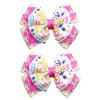 2PCS 3.5'' Pink Glitter Birthday Hair Bows, Birthday Girl Hair Accessories view 1
