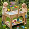 Water Table for Toddlers, Adjustable Height Wooden Sand and Water Table with 2 Collapsible Bins, Acrylic Activity Board, Water Track Toys & 16-Piece Play Set, Indoor Outdoor, Ages 3+ view 1