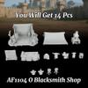 25mm Scale Unpainted TTRPG Workshop with Anvil, Furnace & Weapon Racks, Fantasy Map Props for Dungeons and Dragons,Gothic Forge & Armory Scatter Terrain - Blacksmith Shop(AF1104 O) view 4