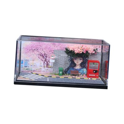 1/64 Scale Model Car Display Case with Cover - Clear Diorama Showcase for Collectible Storage (7.1x3.4x3.4 inch)