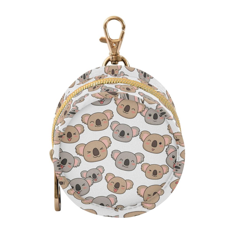 Koala Head Cute Pattern Pacifier Holder Pacifier Case Portable Baby Paci Container Box with Clip Handle 2.5" Diameter Diaper Bag Essentials