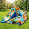 AirMyFun Inflatable Dinosaur Water Slide with Dual Racing Slides, 6-in-1 Mega Water Park for Kids with Soccer Goal and Basketball Hoop, 750W Blower Included view 1