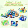 AirMyFun Inflatable Dinosaur Water Slide with Dual Racing Slides, 6-in-1 Mega Water Park for Kids with Soccer Goal and Basketball Hoop, 750W Blower Included view 3