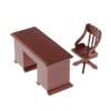 1:12 Scale Dollhouse Furniture Set - Wooden Writing Desk & Chair for Miniature Office view 1