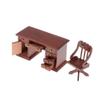1:12 Scale Dollhouse Furniture Set - Wooden Writing Desk & Chair for Miniature Office view 3
