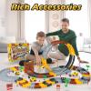 157 PCS Construction Race Tracks for Kids, Glow in The Dark Magic Toy Set with 360 Loop Ramp, 1 Light Up Car, 3 Construction Cars, Flexible DIY Track Set, Birthday Gift for 3-9 Year Old Boys Girls view 2