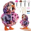 7 Inch Desk Goose Outfits, 13Pcs Mini Desktop Goose Clothes, Small Desk Outfits Hat Accessory Costumes for Geese Statue Decor (Leopard) view 1