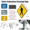 24''/30'' Solar LED Pedestrian Crossing Sign - Waterproof Traffic Signal, IP65 Road Safety Light for Crosswalks & Streets - Enhance Visibility & Safety for Drivers & Pedestrians view 2