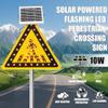Solar-Powered Flashing Pedestrian Crossing Sign, Weatherproof Aluminum Traffic Warning Sign, IP65 Rated for Urban Roads & School Zones - Enhance Safety & Visibility view 2